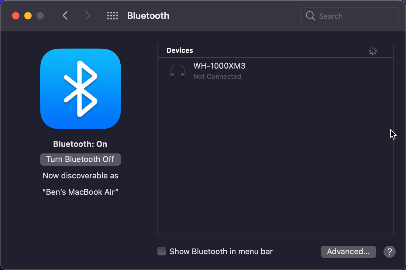 scan for bluetooth mac